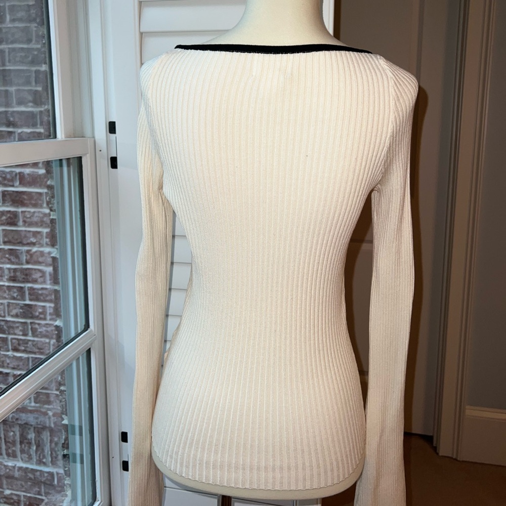 White Ribbed Sweater - Picture 2 of 2